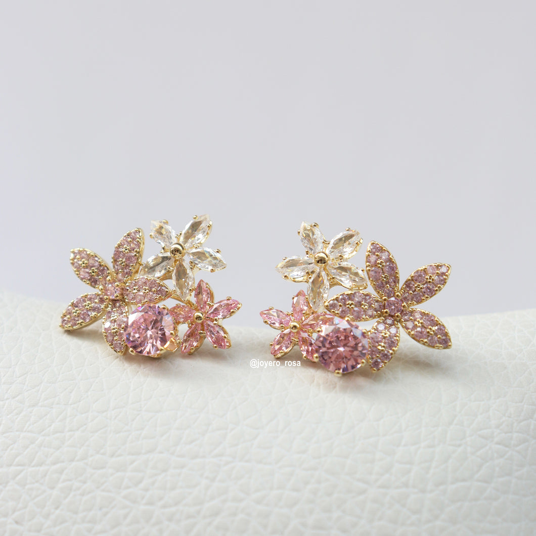 Aretes Flores Rosadas
